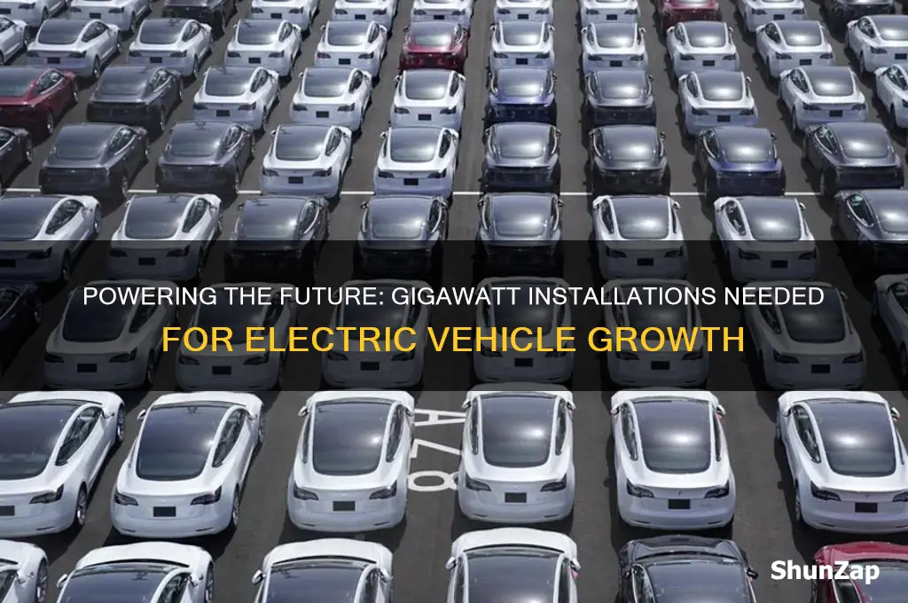 how many gigawatts new installations needed for electric cars