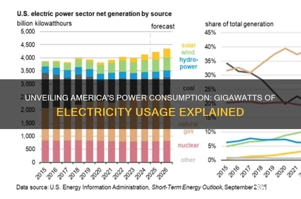 how many gigawatts of electricity does the united states use