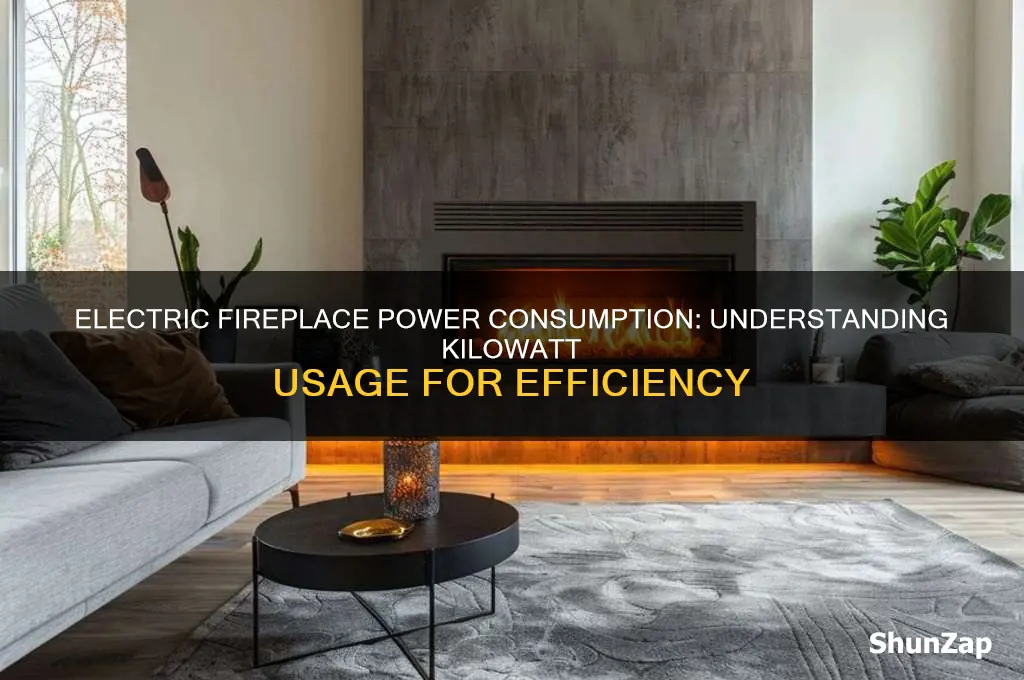 how many kilowatts does an electric fireplace use