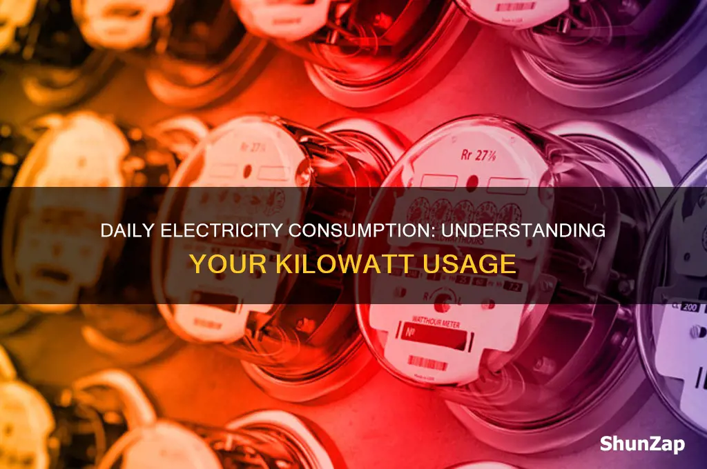 how many kilowatts electricity used in a day