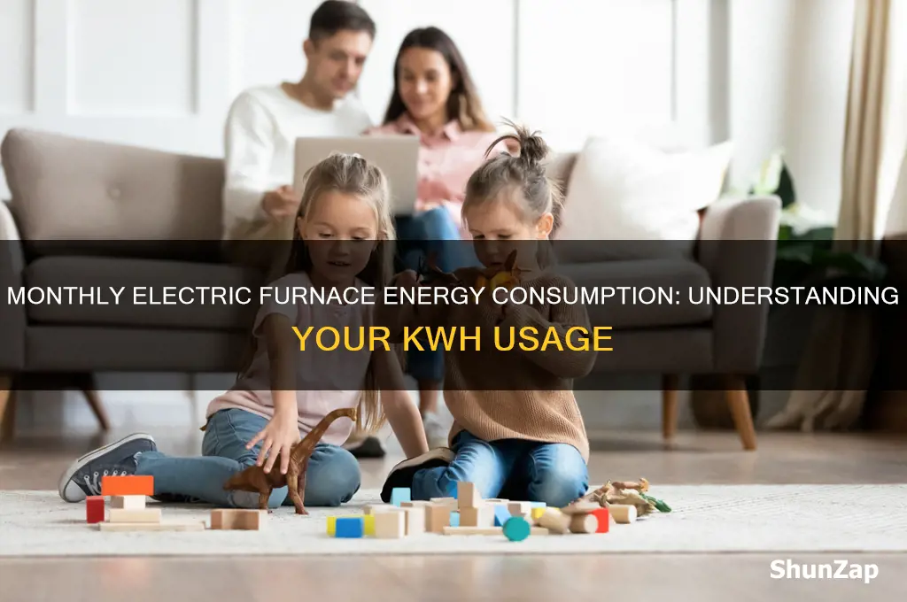 how many kwh does an electric furnace use per month