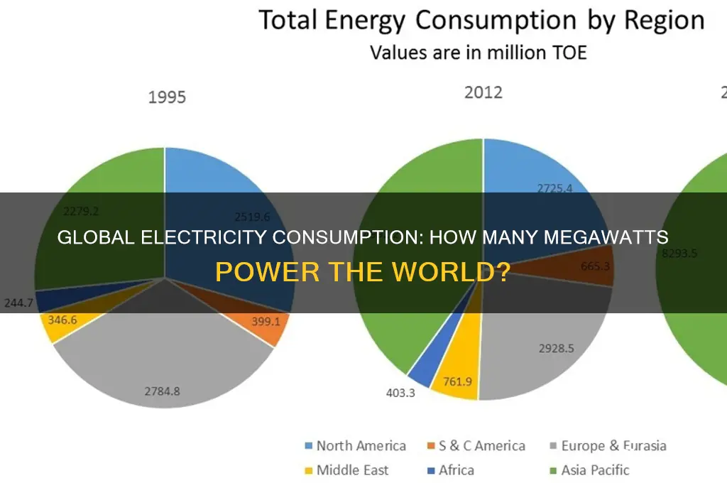 how many megawats are used of electricity in the world