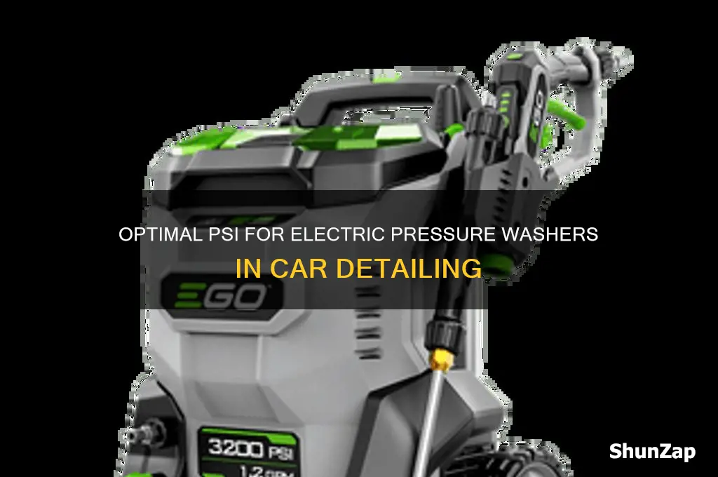 how many psi for electric pressure washer for car detailing