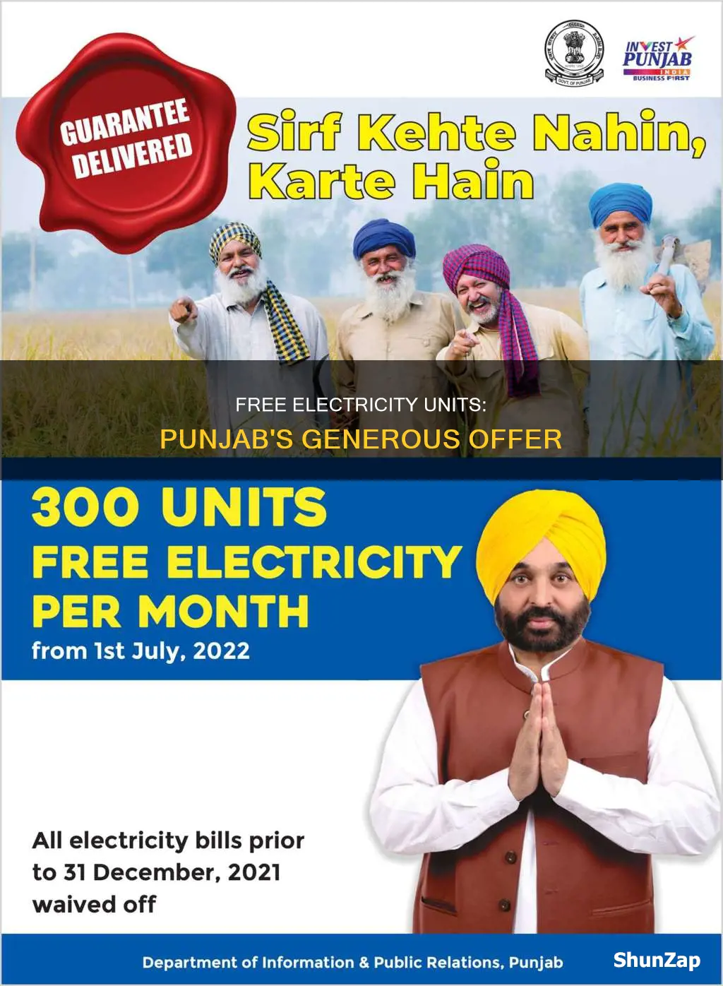 how many unit electricity free in punjab