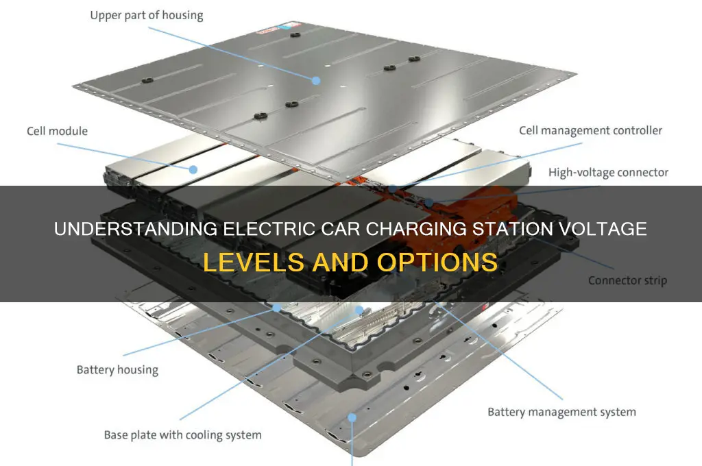 how many volts are electric car charging stations