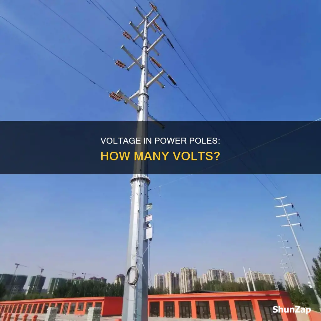 how many volts is a electricity pole