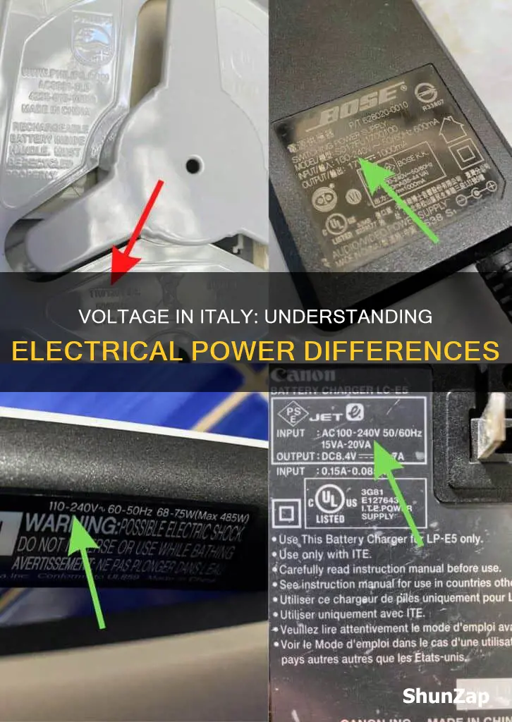 how many volts is electricity in italy