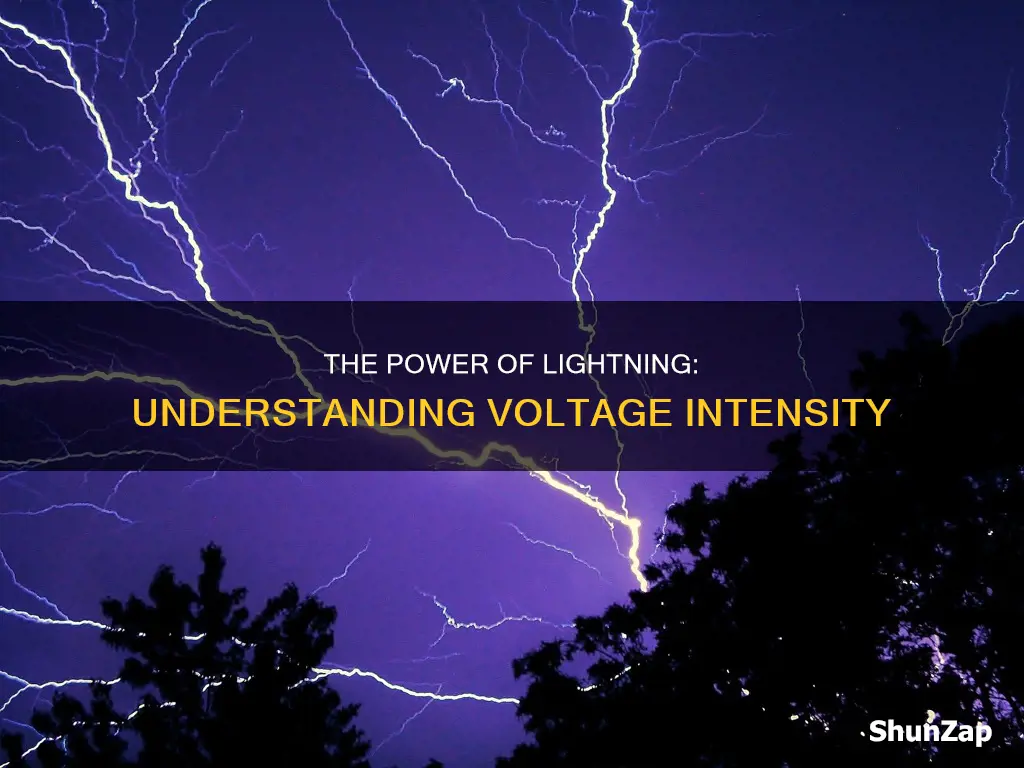 how many volts of electricity in lightning