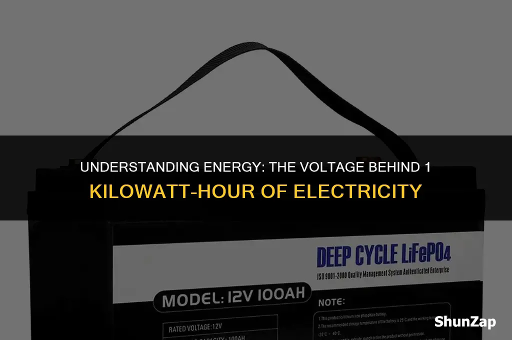 how many volts used to produce 1 kwh of electricity