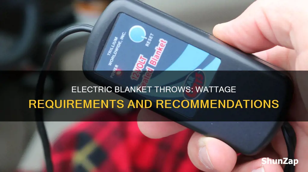 how many watts are electric blanket throws