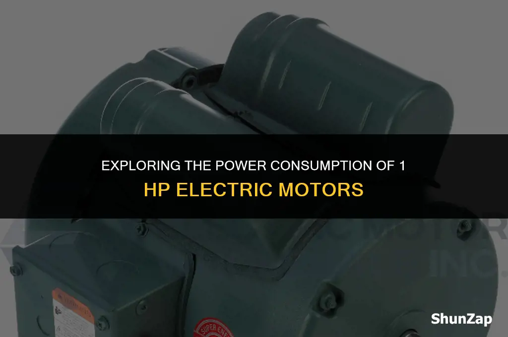 how many watts does a 1 hp electric motor use