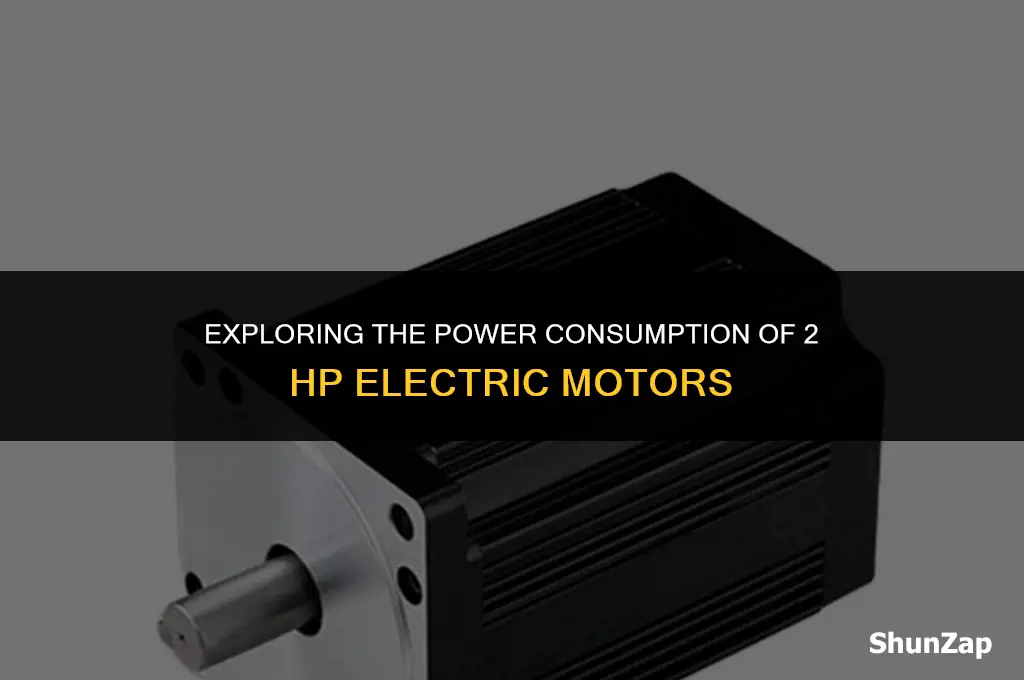 how many watts does a 2 hp electric motor use
