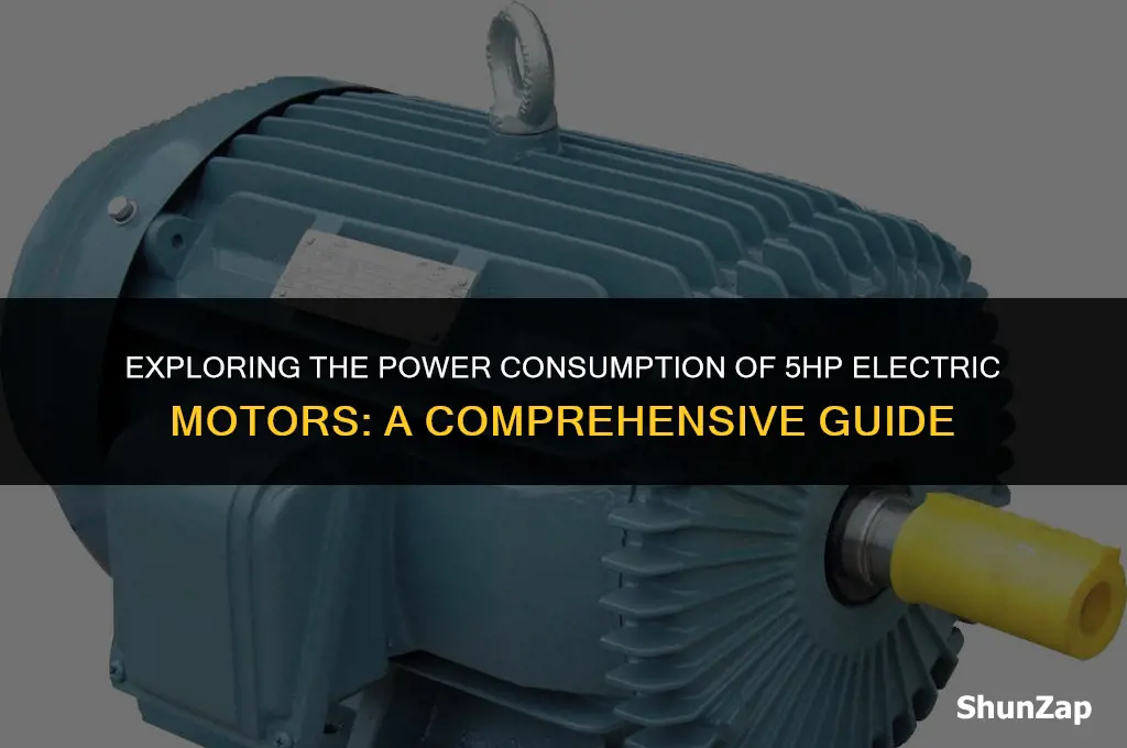 how many watts does a 5hp electric motor use
