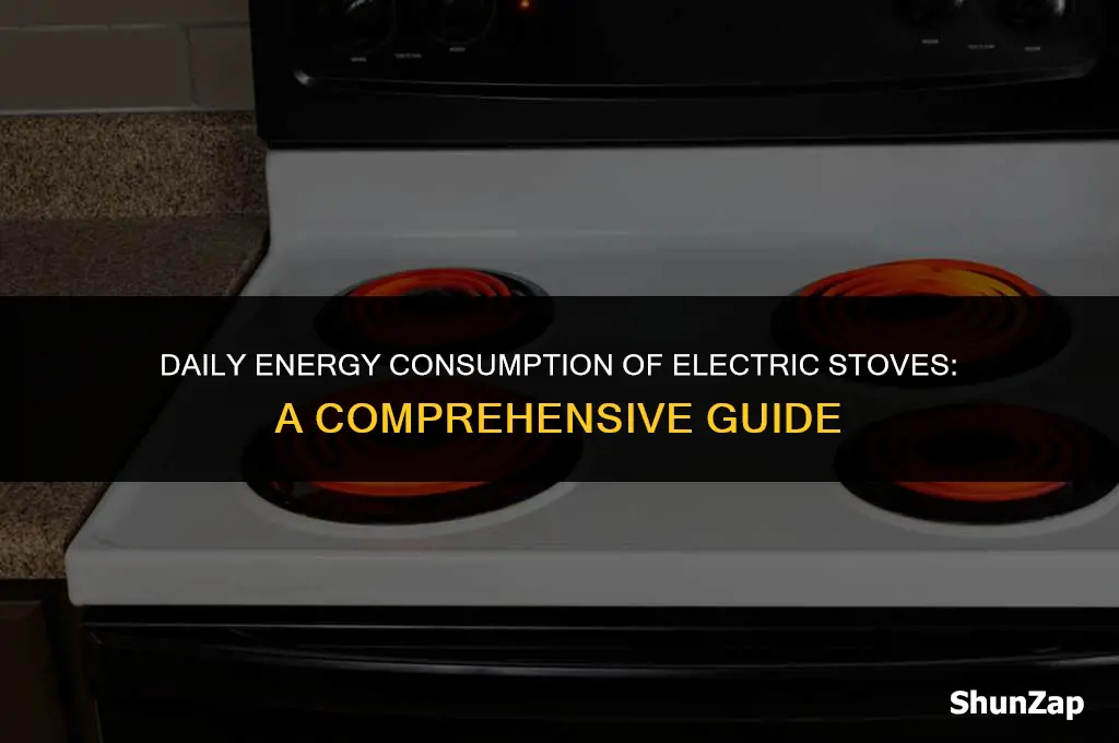 how many watts does a electric stove use per day