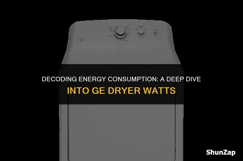 how many watts does a general electric dryer use