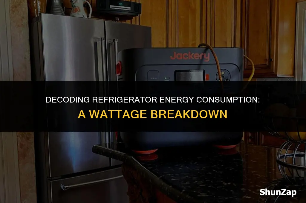 how many watts does a standard refrigerator use in electricity