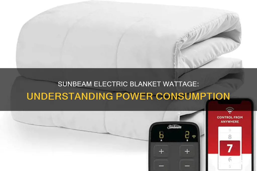 how many watts does a sunbeam electric blanket use