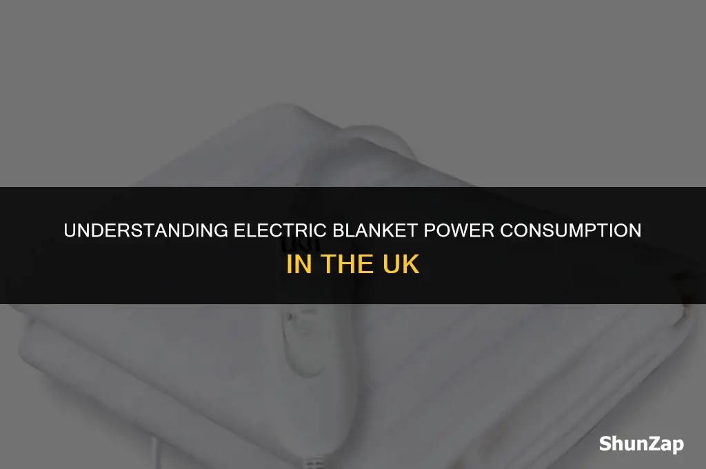 how many watts does an electric blanket use uk