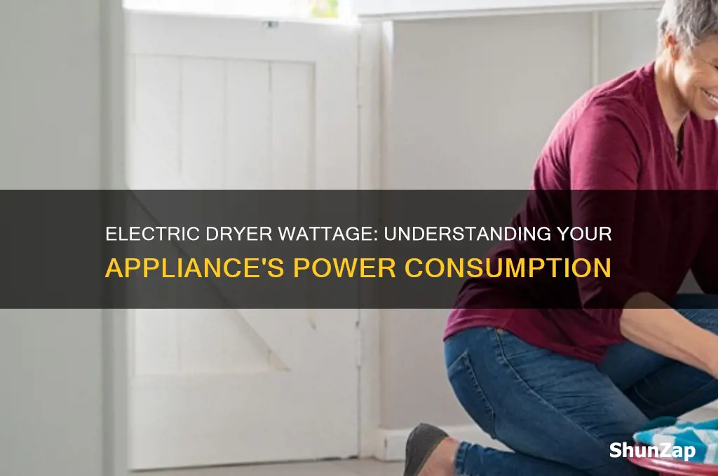 how many watts does an electric clothes dryer use
