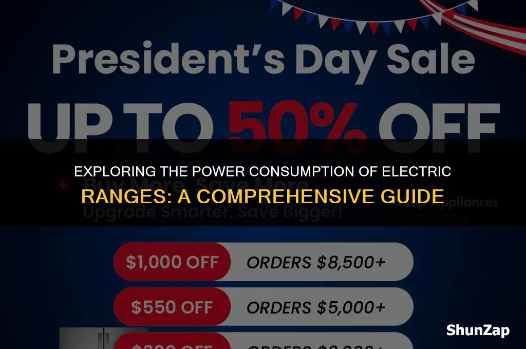 how many watts does electric range use