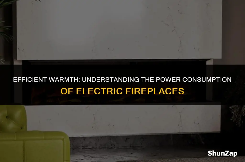 how many watts does main stay electric fire fireplace use