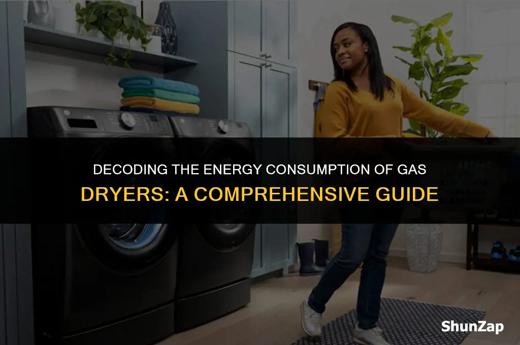 how many watts of electricity does a gas dryer use