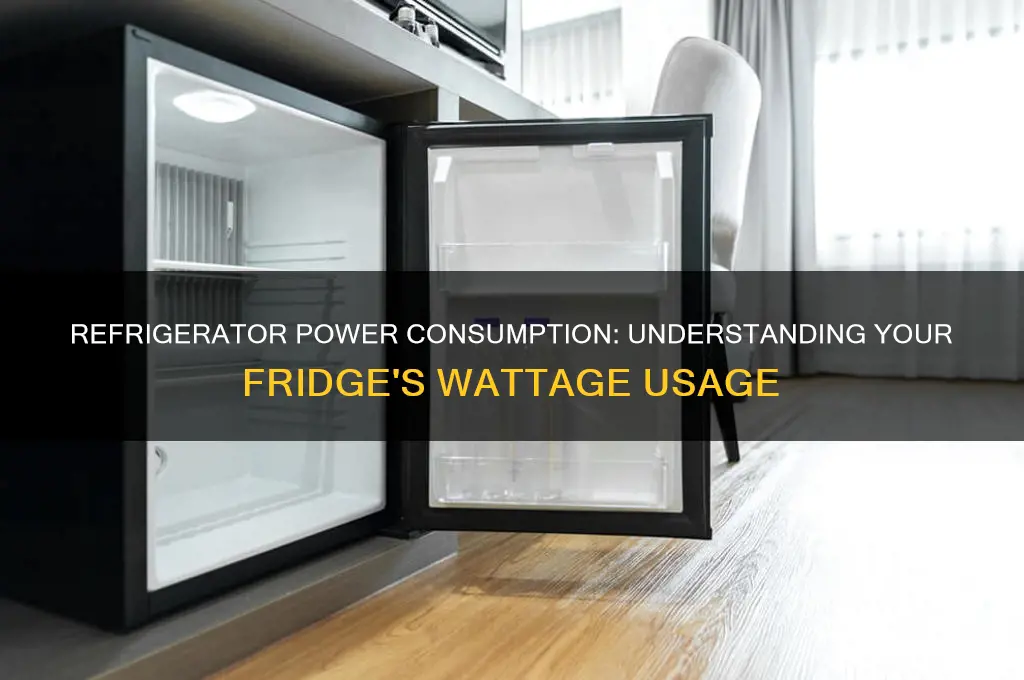 how many watts of electricity does a refrigerator use