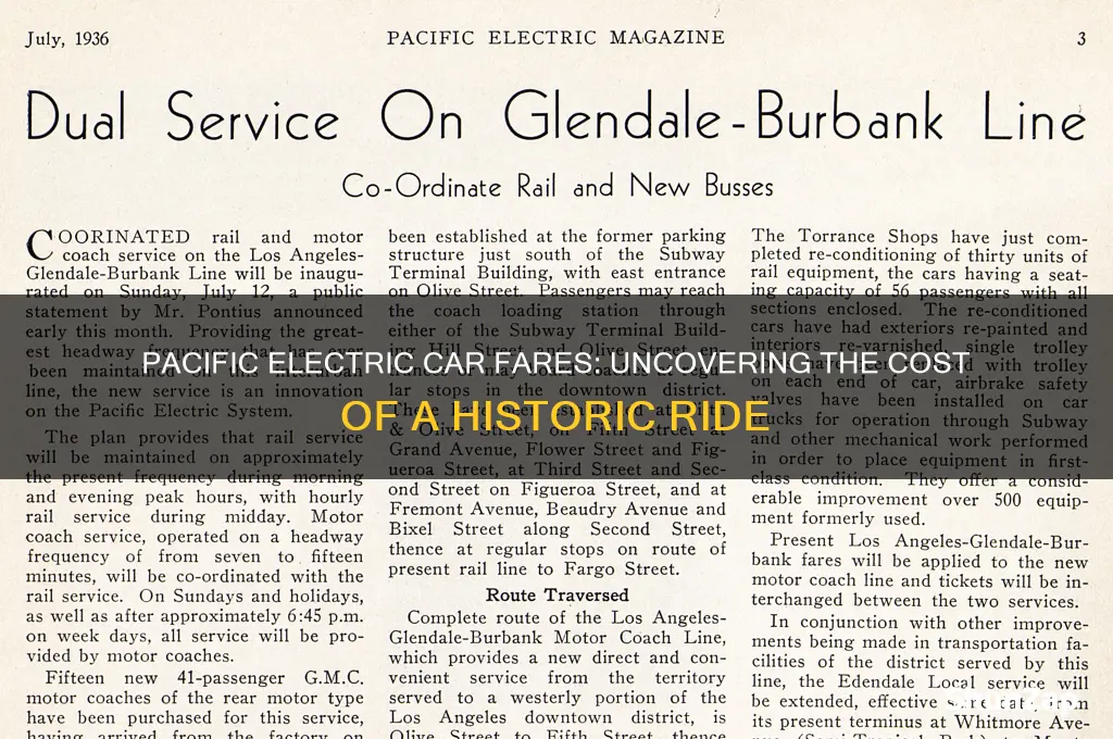how much did it cost to ride pacific electric cars