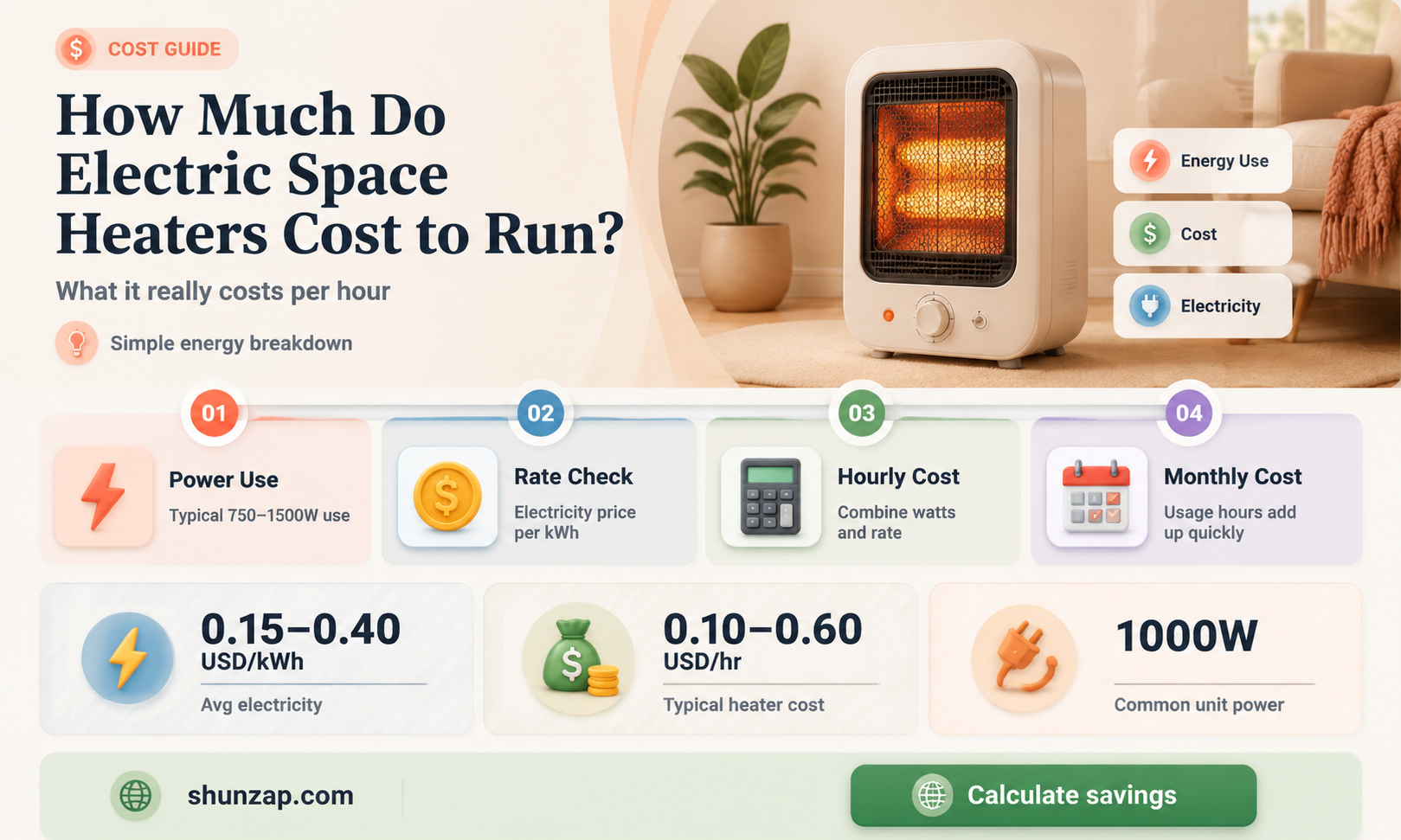 are electric space heaters expensive to run
