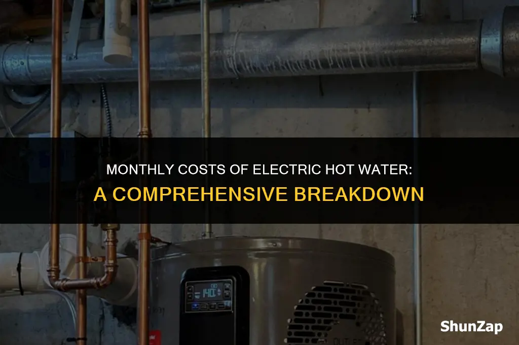 how much does electric hot water cost per month