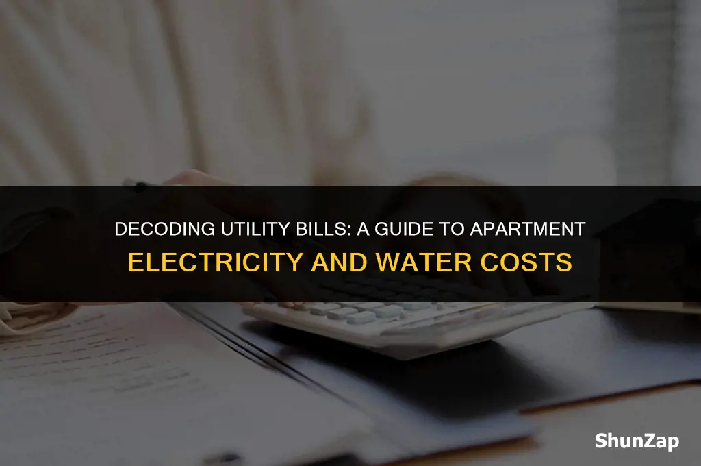 how much does electricity and water cost in an apartment