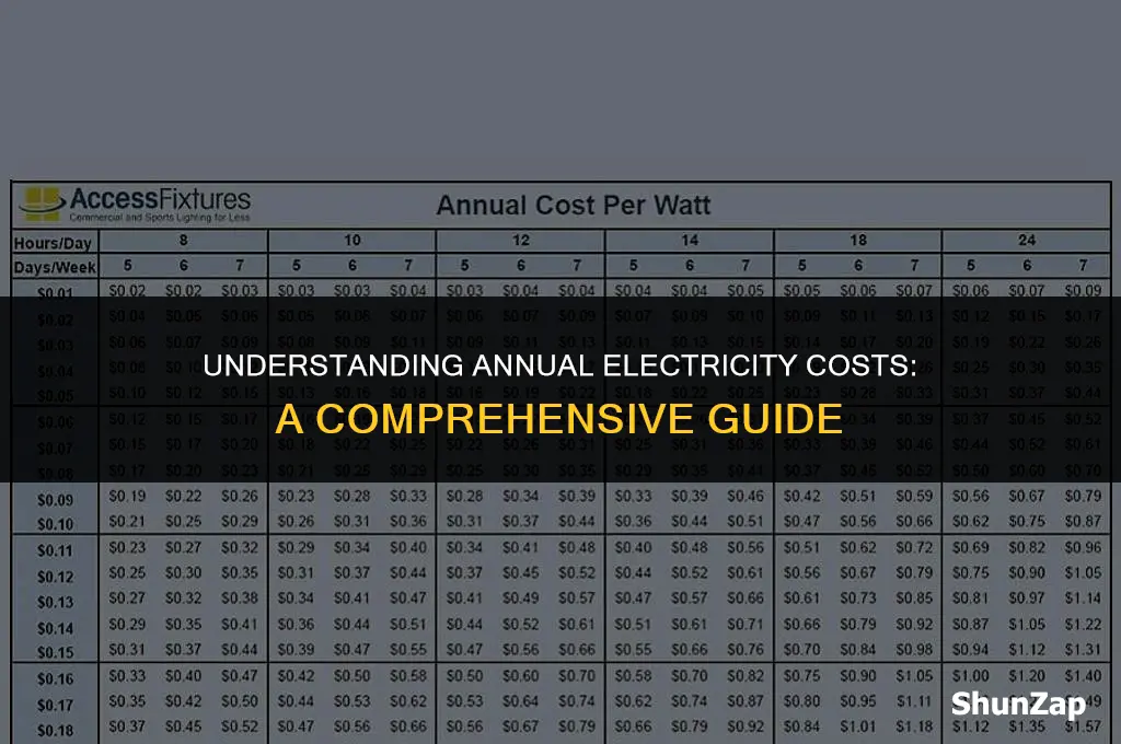 how much does electricity cost a year