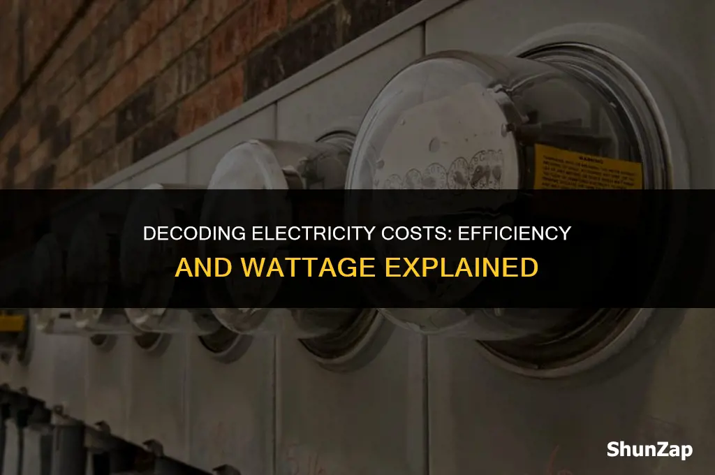 how much does electricity cost by efficiency and wattage
