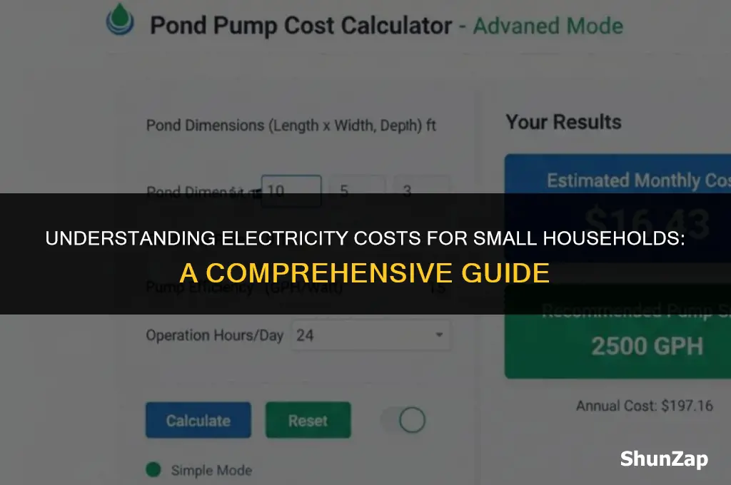 how much does electricity cost for 2 people