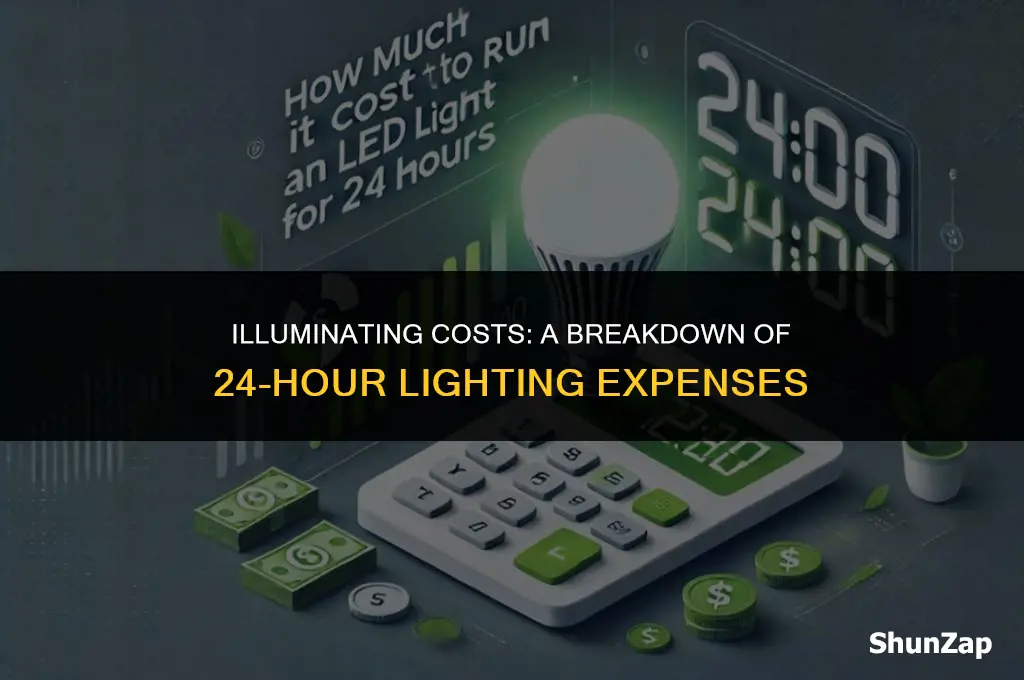 how much does electricity cost for light 24 hrs