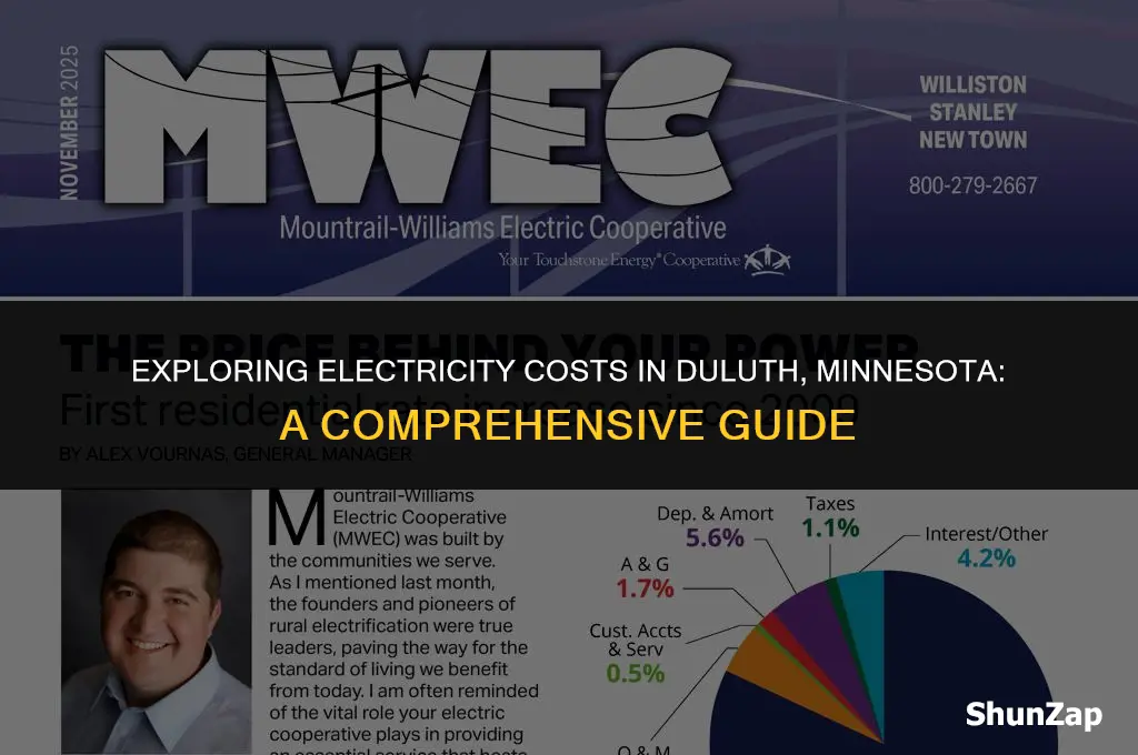 how much does electricity cost in duluth minnesota