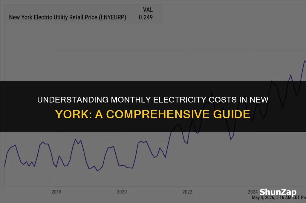 how much does electricity cost in ny per month