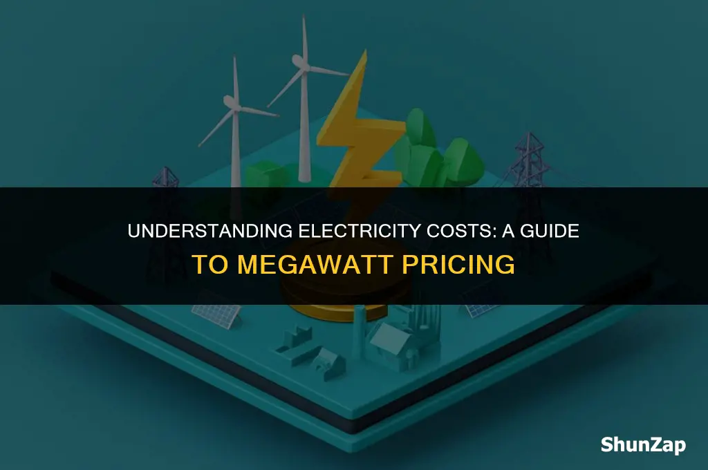 how much does electricity cost per megawatt