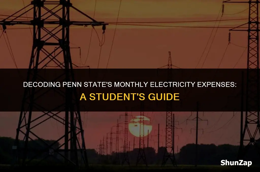 how much does electricity cost per month at penn state