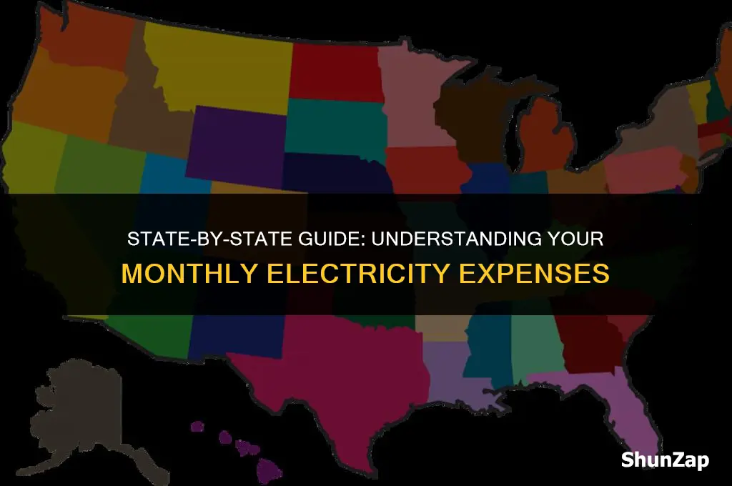 how much does electricity cost per month by state