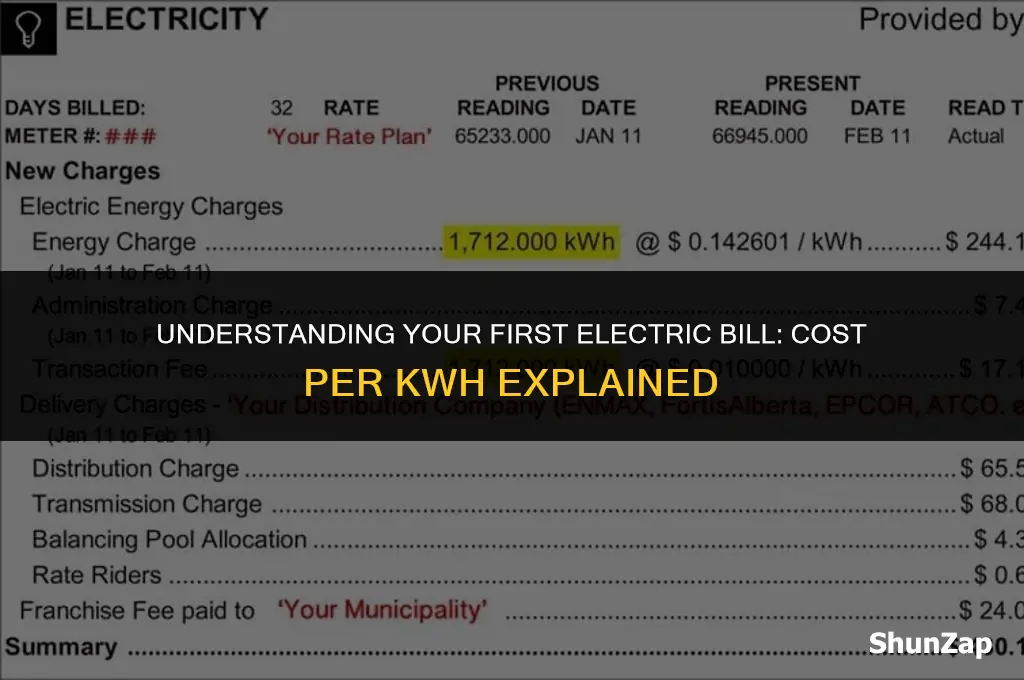 how much does first electric charge for kwh