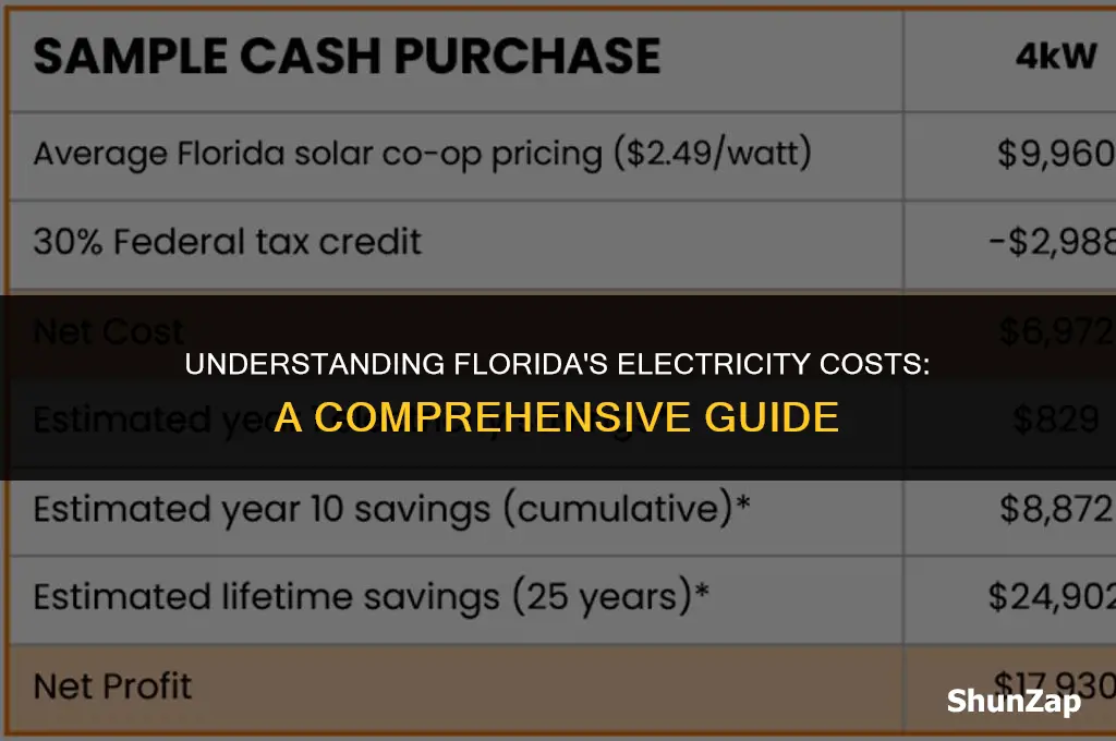 how much does florida charge for electricity