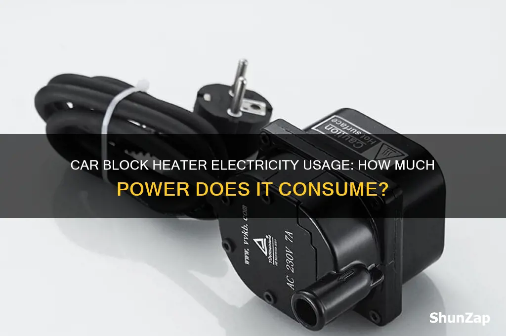how much electricity does a car block heater use
