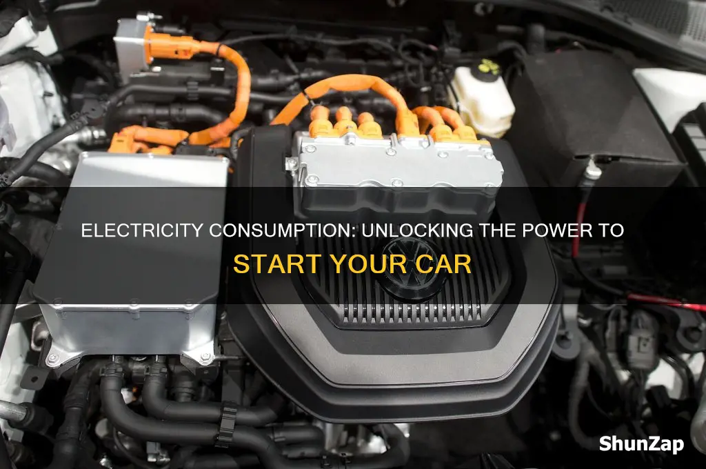 how much electricity does it take to start a car