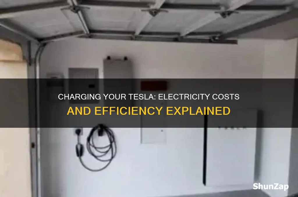 how much electricity to charge a tesla car