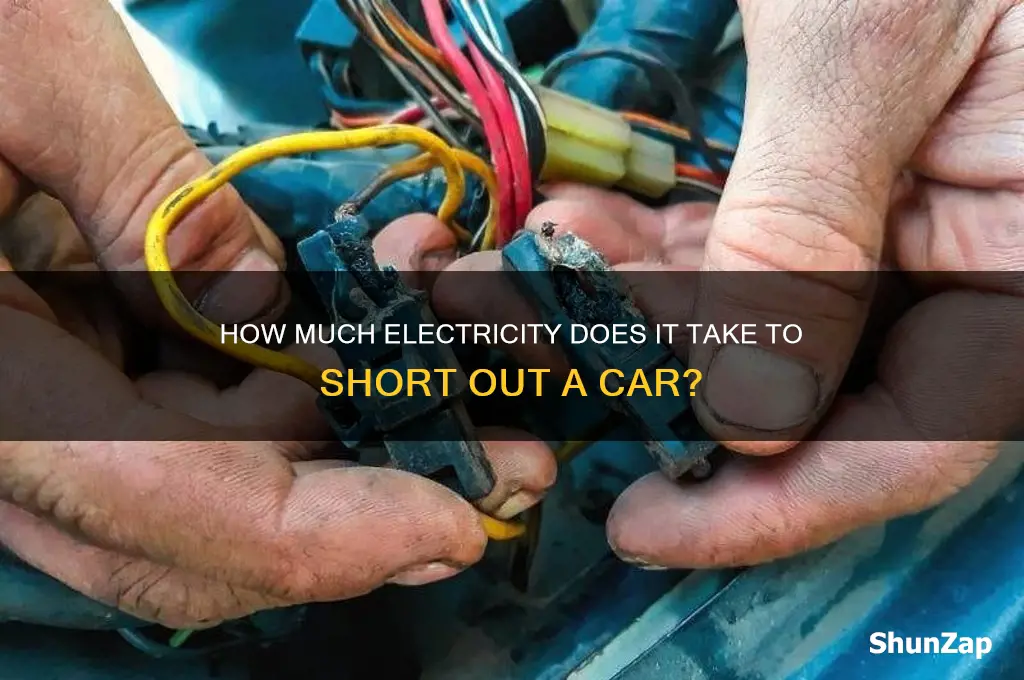 how much electricity to short out a car
