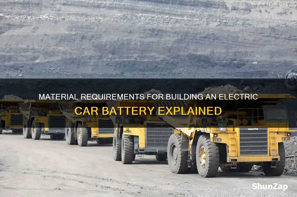 how much material to make an electric car battery