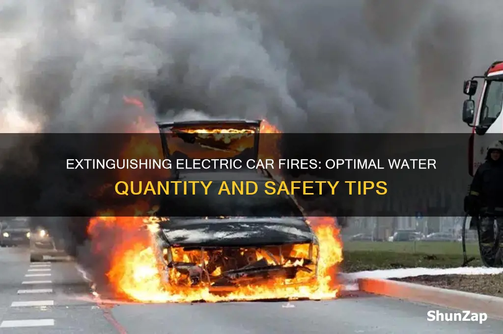 how much water to extinguish electric car fire