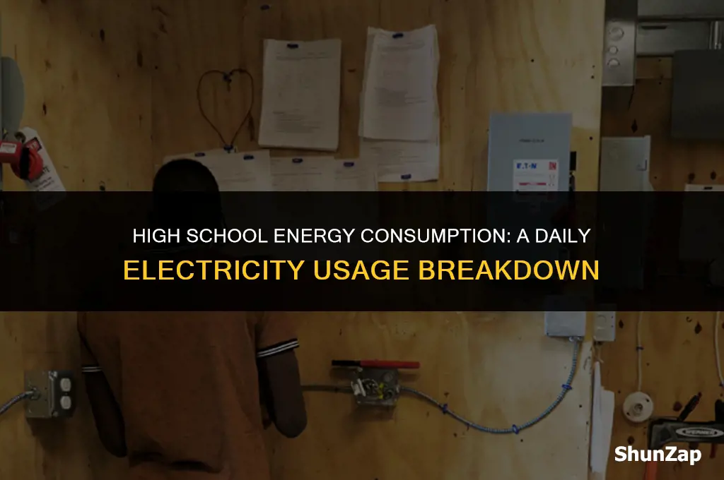 how mush electricity a high school uses per day