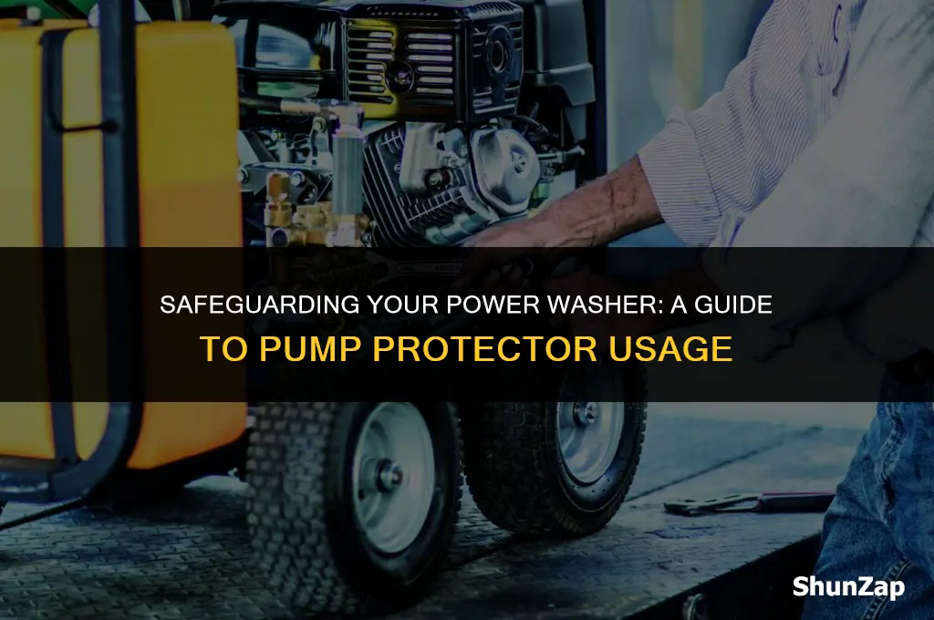 how often to use pump protector on electric power washer